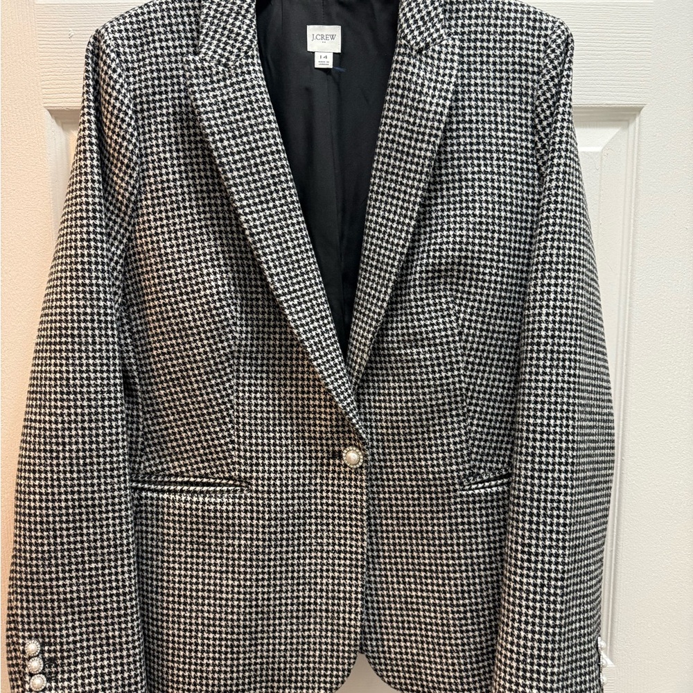 J.Crew Houndstooth Black and White Blazer